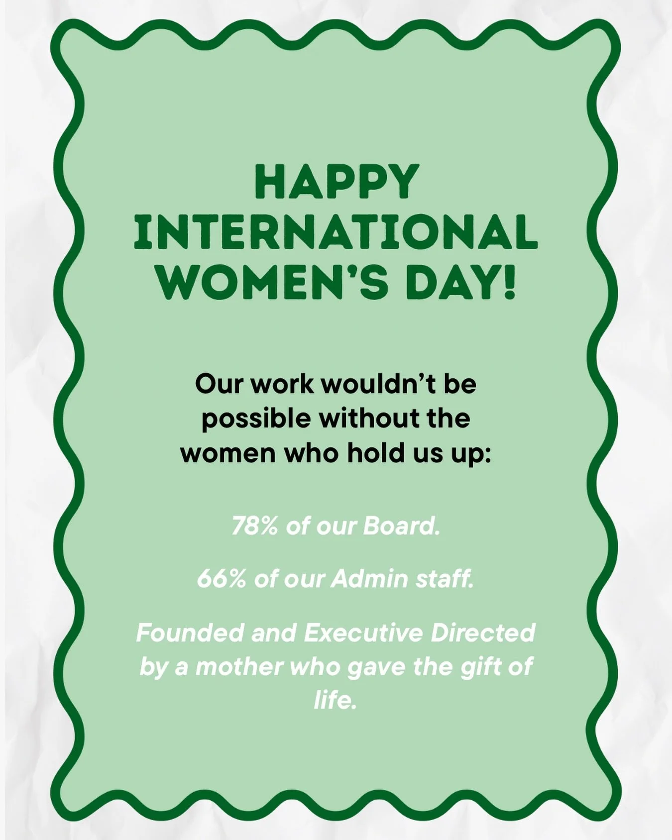 Happy International Women&rsquo;s Day! 

Here&rsquo;s to the women who hold us up and the girls who deserve a world that loves them back. 

At the Children&rsquo;s Organ Transplant Society women comprise: 
✨ 78% of our Board 
✨ 66% of our Admin Staff