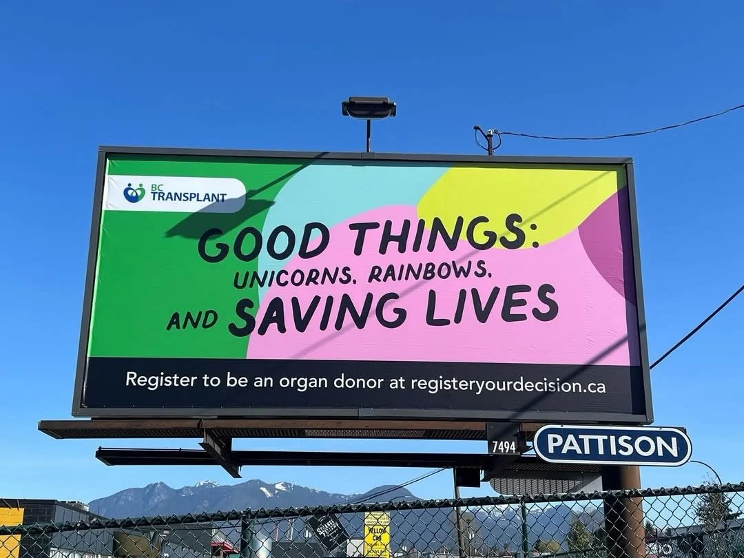 Have you seen this billboard across the Lower Mainland? ☀️

For Organ and Tissue Donation Awareness Month, @bc_transplant put out some fun signage&mdash; reminding us that the best things in life are free, like organ donation. 

Register your decisio