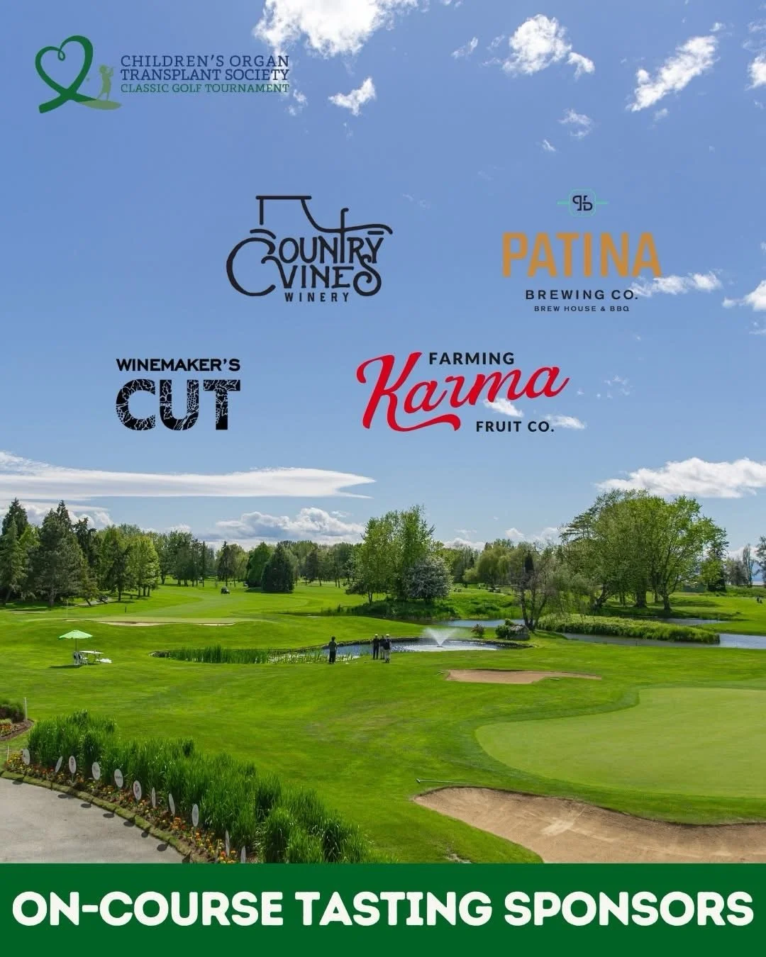 It wouldn&rsquo;t be such a good time at our Classic Golf Tournament without our on-course tasting sponsors. 

Thank you to:
🍾 @countryvineswinery : a longtime tasting sponsor who our golfers look forward to enjoying year after year
🍊 @farmingkarma
