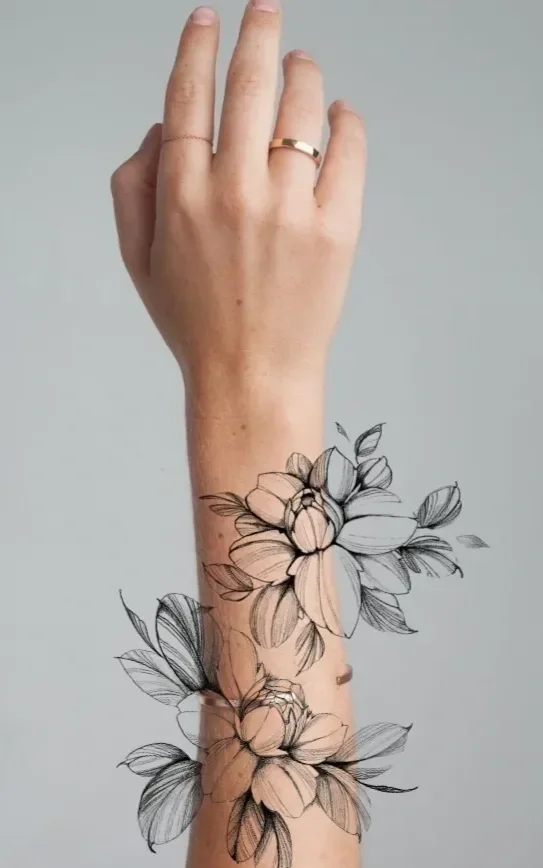 forearm florals - can be other placements, this is just an example!