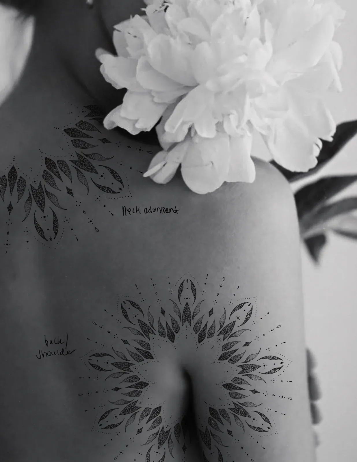 ornament mandala - neck or shoulder wrap placement