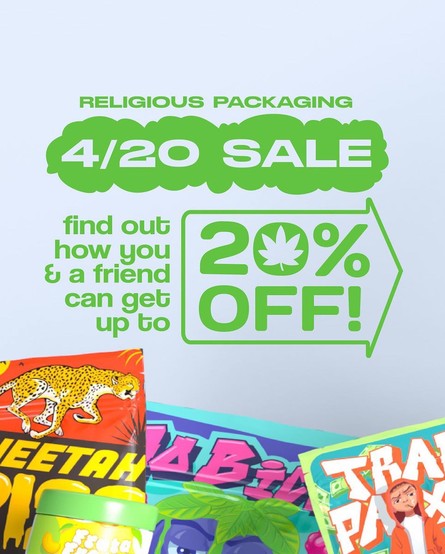 4/20 is right around the corner! Here is a little gift from the RP team to you! Stay high my friends! #religiouspackagingllc