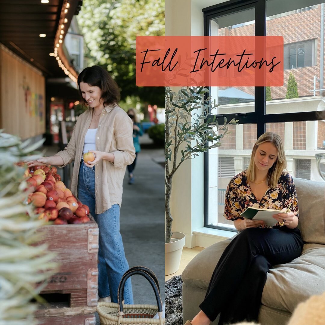 🍂Shifting into Fall🍂

As we slowly say goodbye to summer, Emma and I thought a little intention setting for fall would be the perfect reflective practice to ease into this transition. 
We reflected on movement, mental health and nutrition to come u