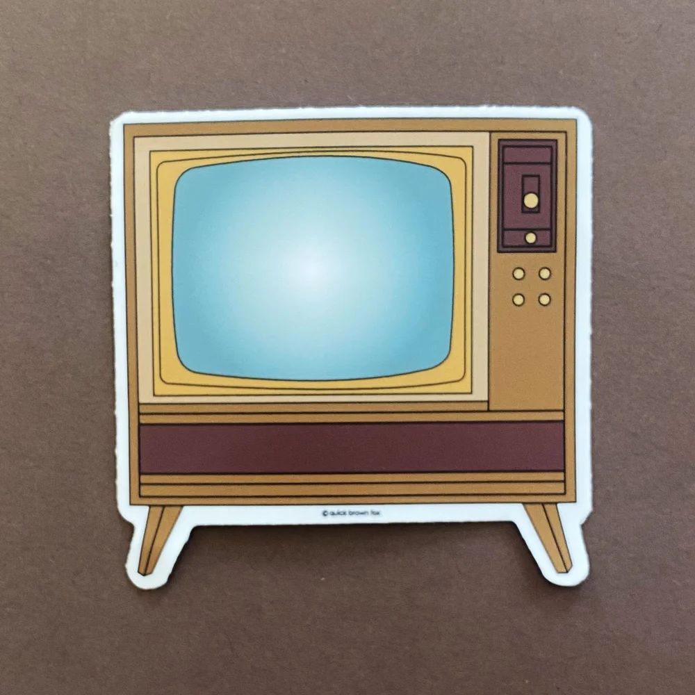 Sticker Vintage Grundig TV – Autocollant Publicitaire Années 80 – Italie