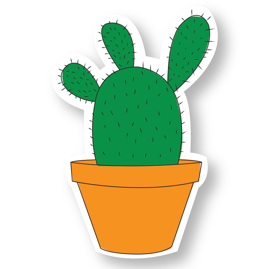 Cactus Sticker  Quick Brown Fox Letterpress