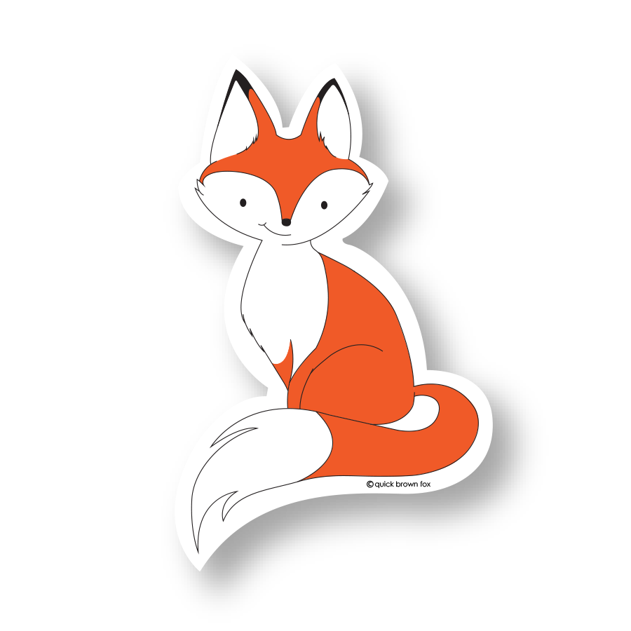 Foxy Sticker — Quick Brown Fox Letterpress