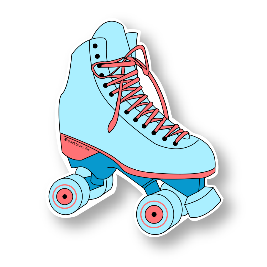 Roller Skate Sticker — Quick Brown Fox Letterpress