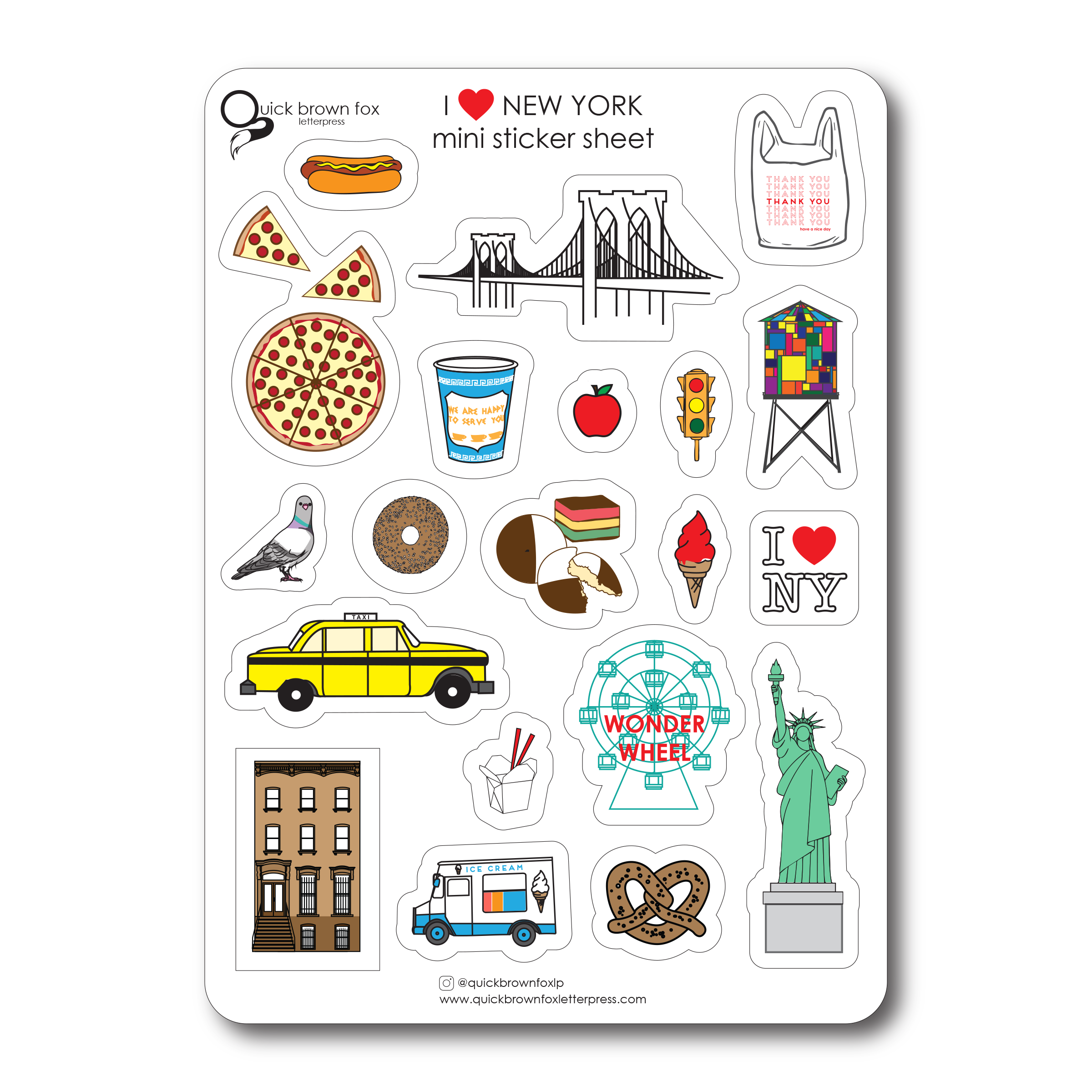 NYC City Sticker Sheet