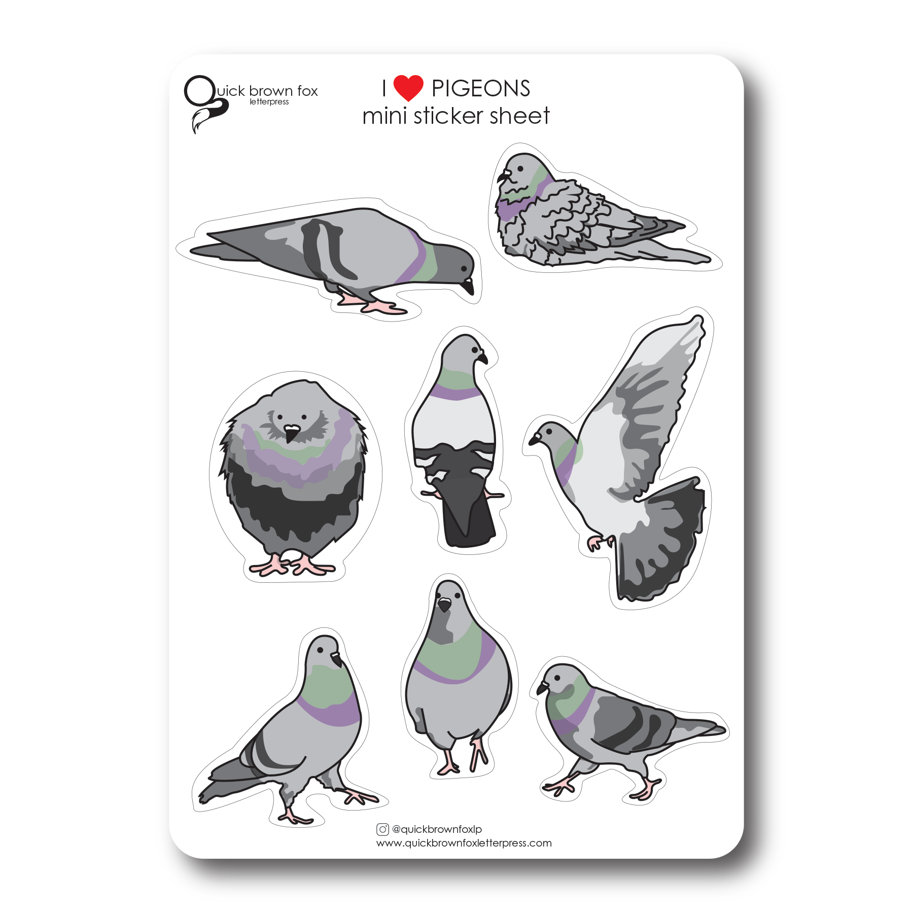 Pigeon Sticker Sheet