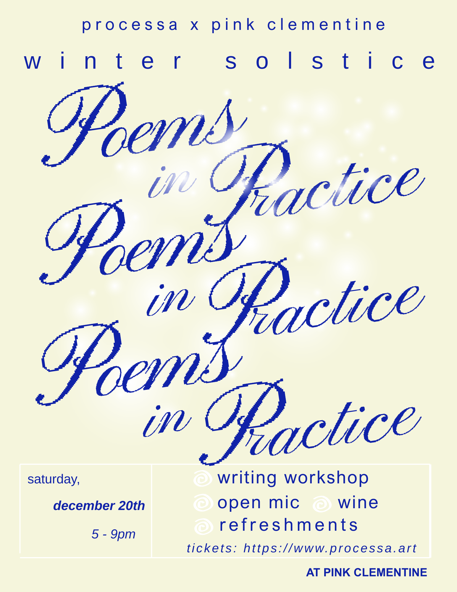 winter solstice ~ poems in practiceeeeee ~ Processa x Pink Clementine 