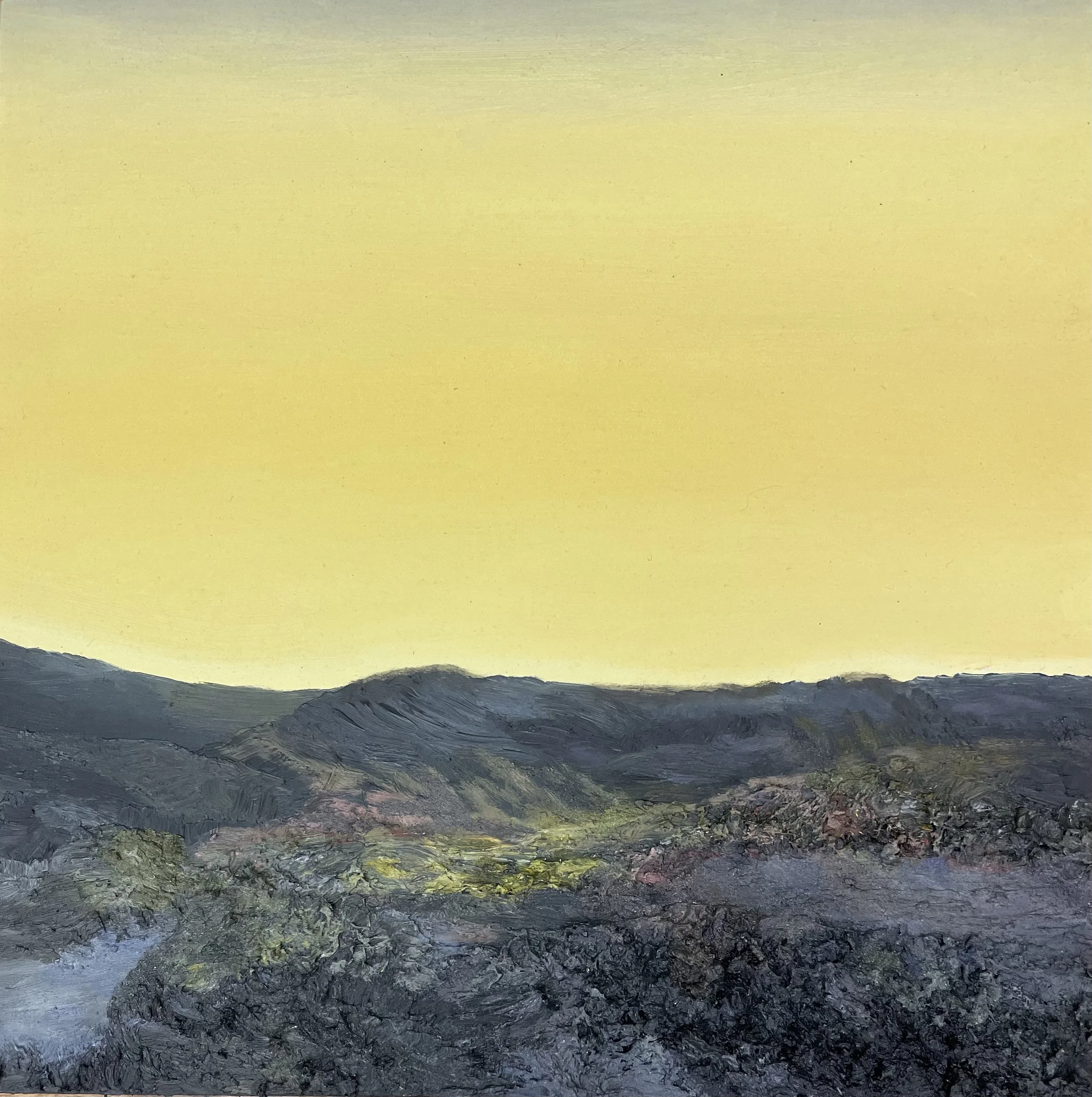 Painting titled Eerie feeling oil on board 2024 is on view at Manifest Gallery  WEATHER Exhibit