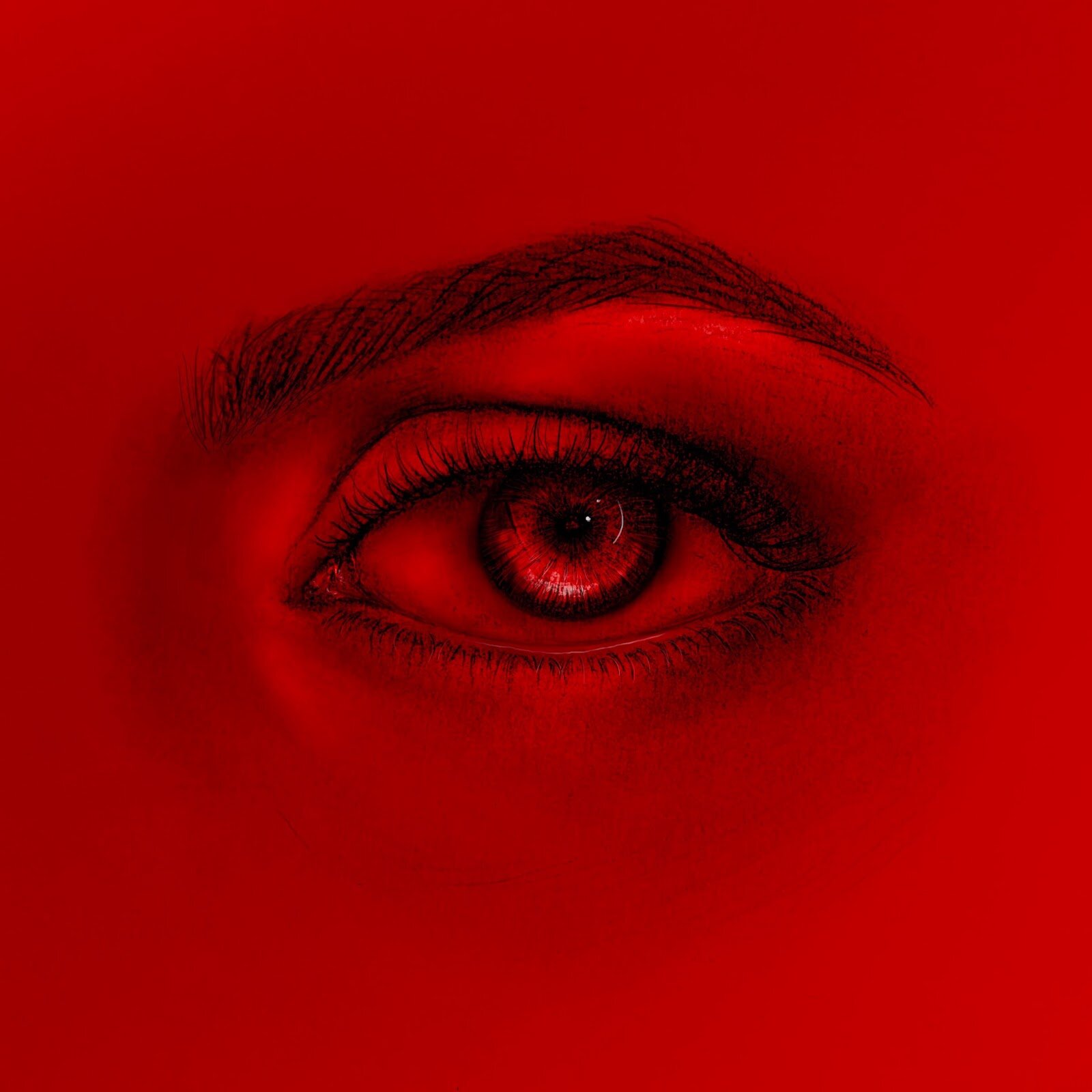 Rouge Encore, Graphite on paper and photoshop print, 20x20”, 2020