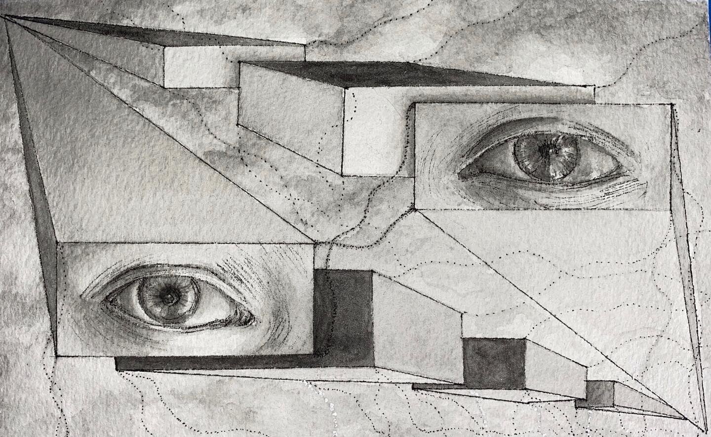 Loose Ends, watercolor on paper, 2.5x6”, 2020