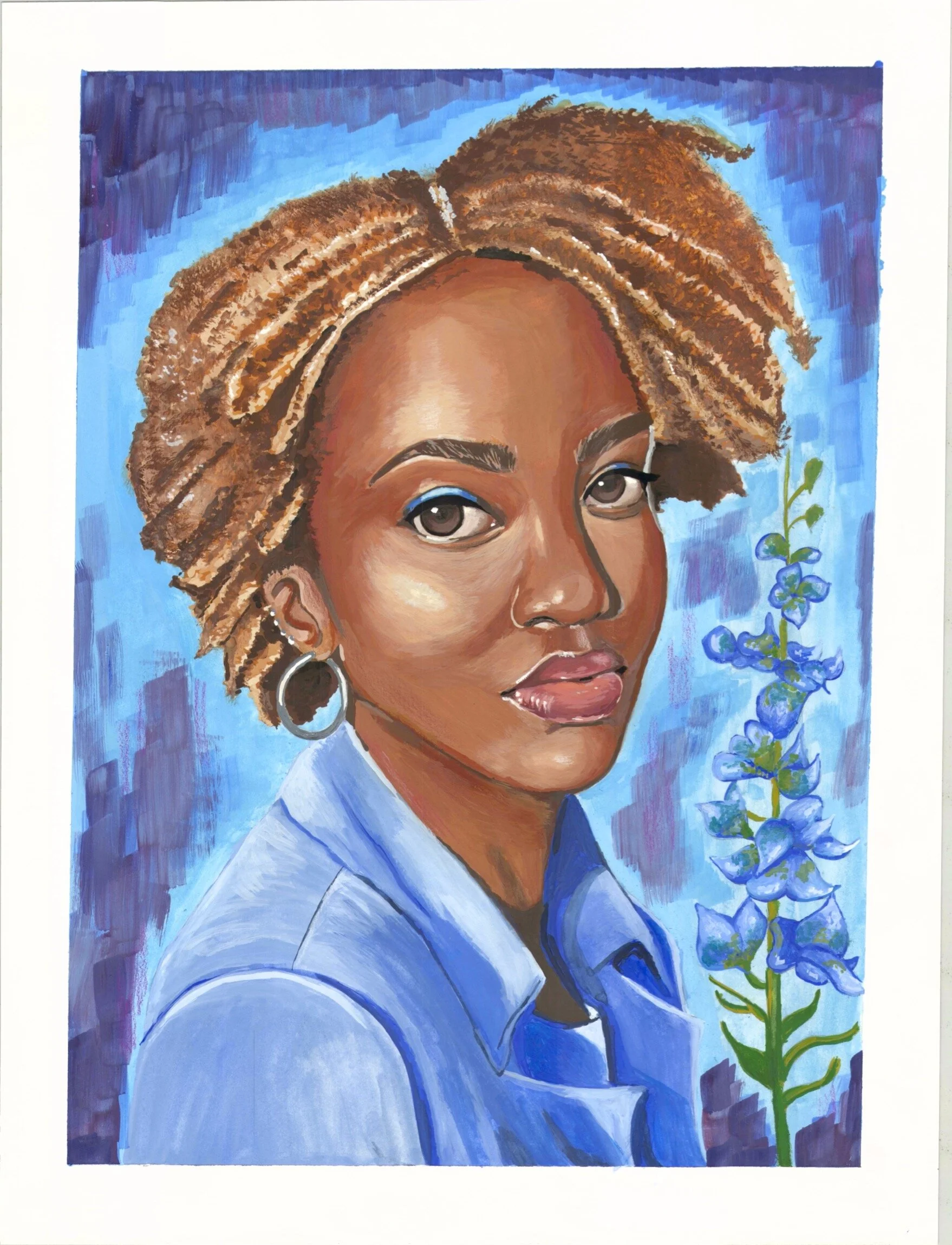 3. Baby Blue, gouache and colored pencil on bristol paper, 12” by 16”, January 28, 2021