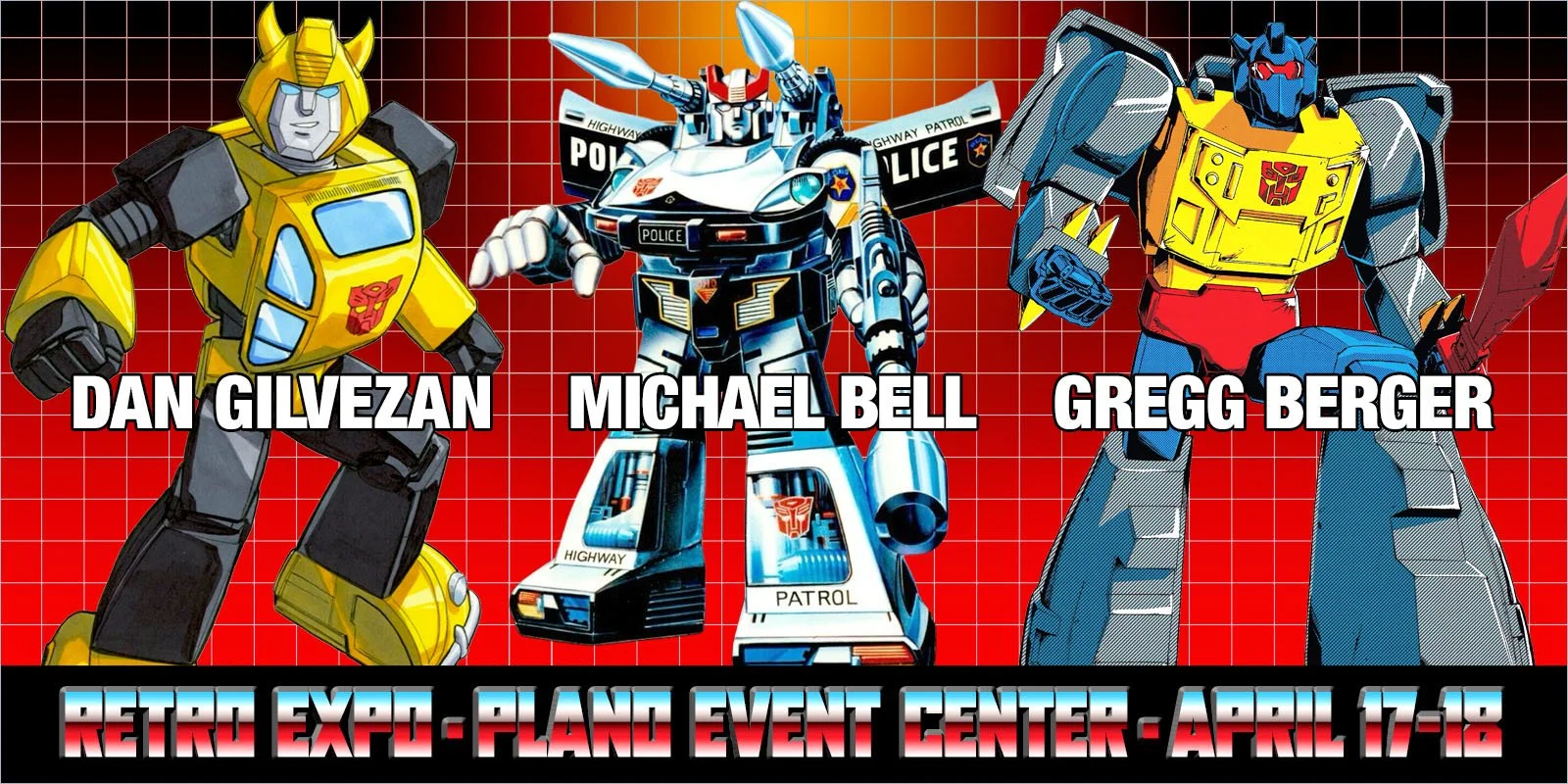 Transformers-themed Retro Expo 2027 banner