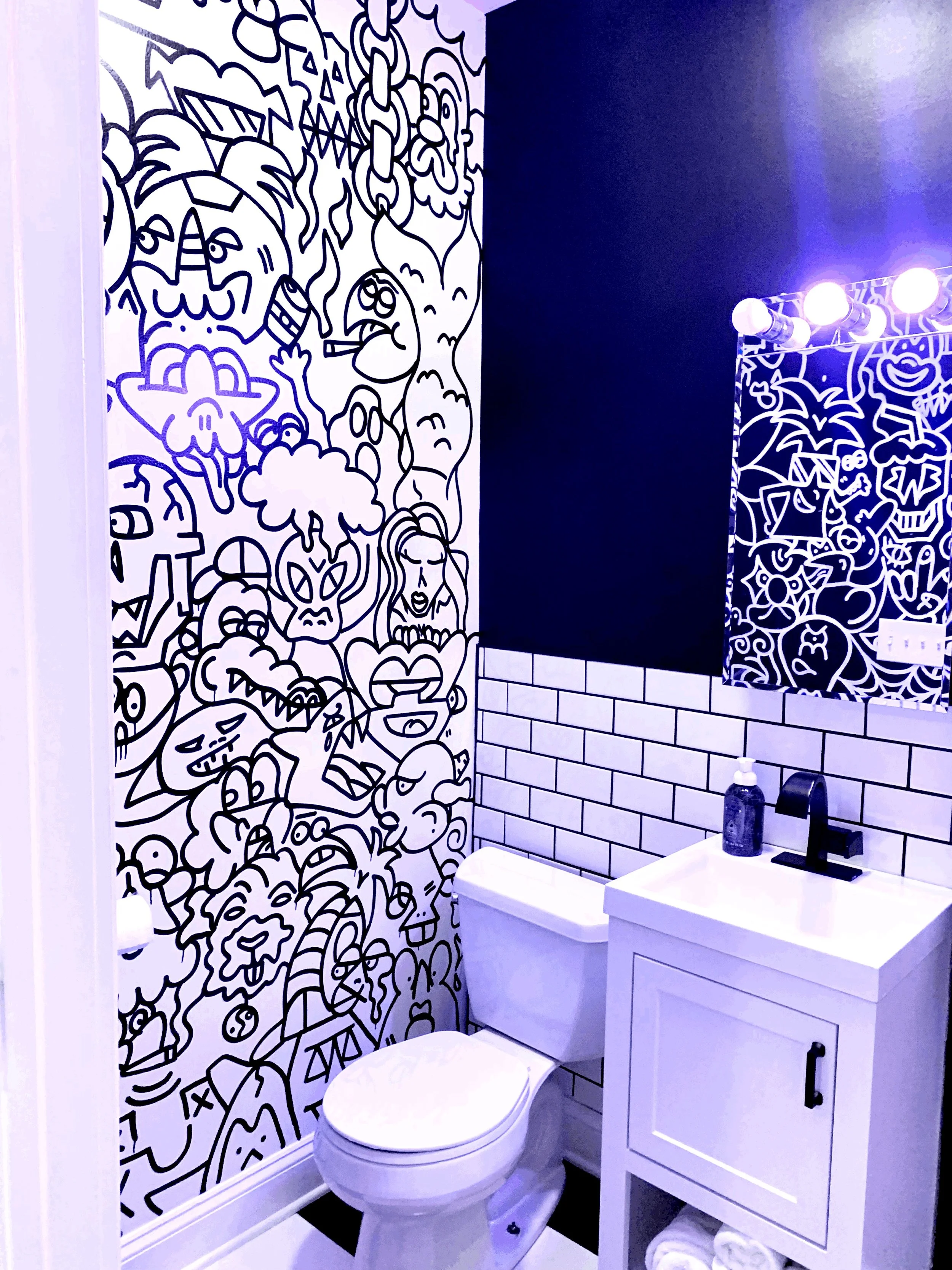 Doodle Bathroom Mural