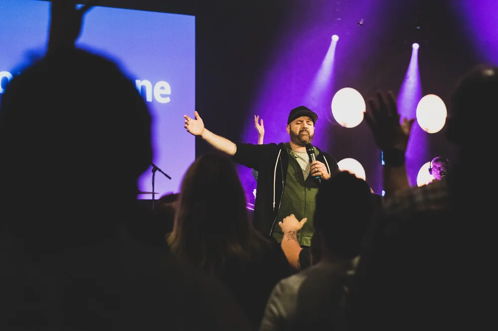 Worship service at Cornerstone Church in Midwest City, Oklahoma