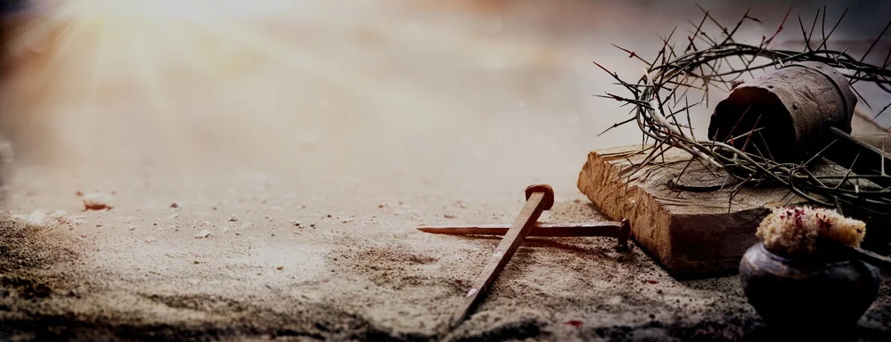 A cross and nails symbolizing the sacrifice of Jesus