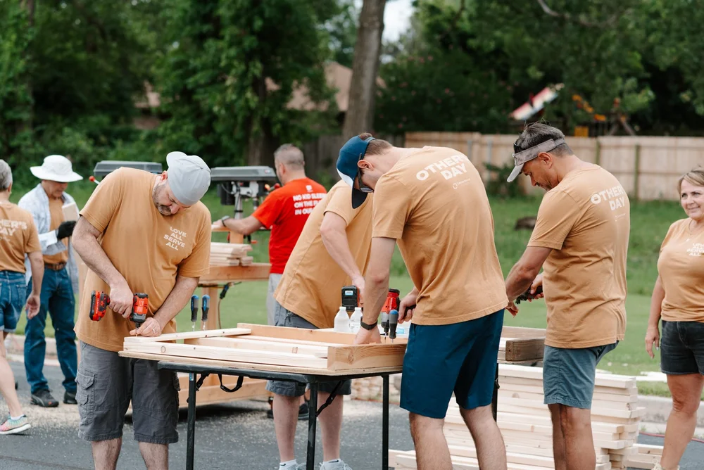 Cornerstone Church volunteers serving the Midwest City community