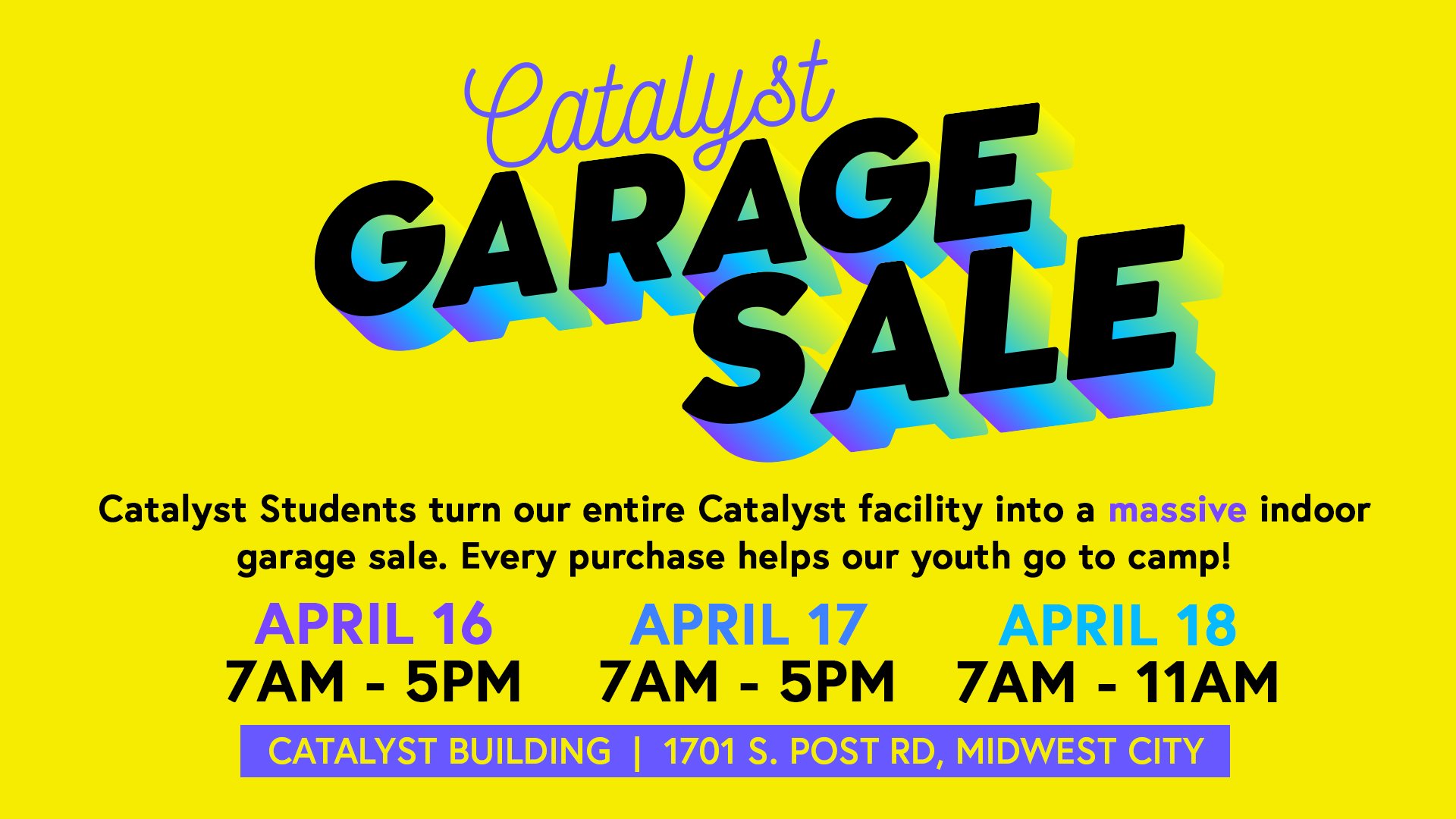 Catalyst Garage Sale 2026 SALE DAYS 12nd WKND Pre-Service Slide 1920x1080.jpg