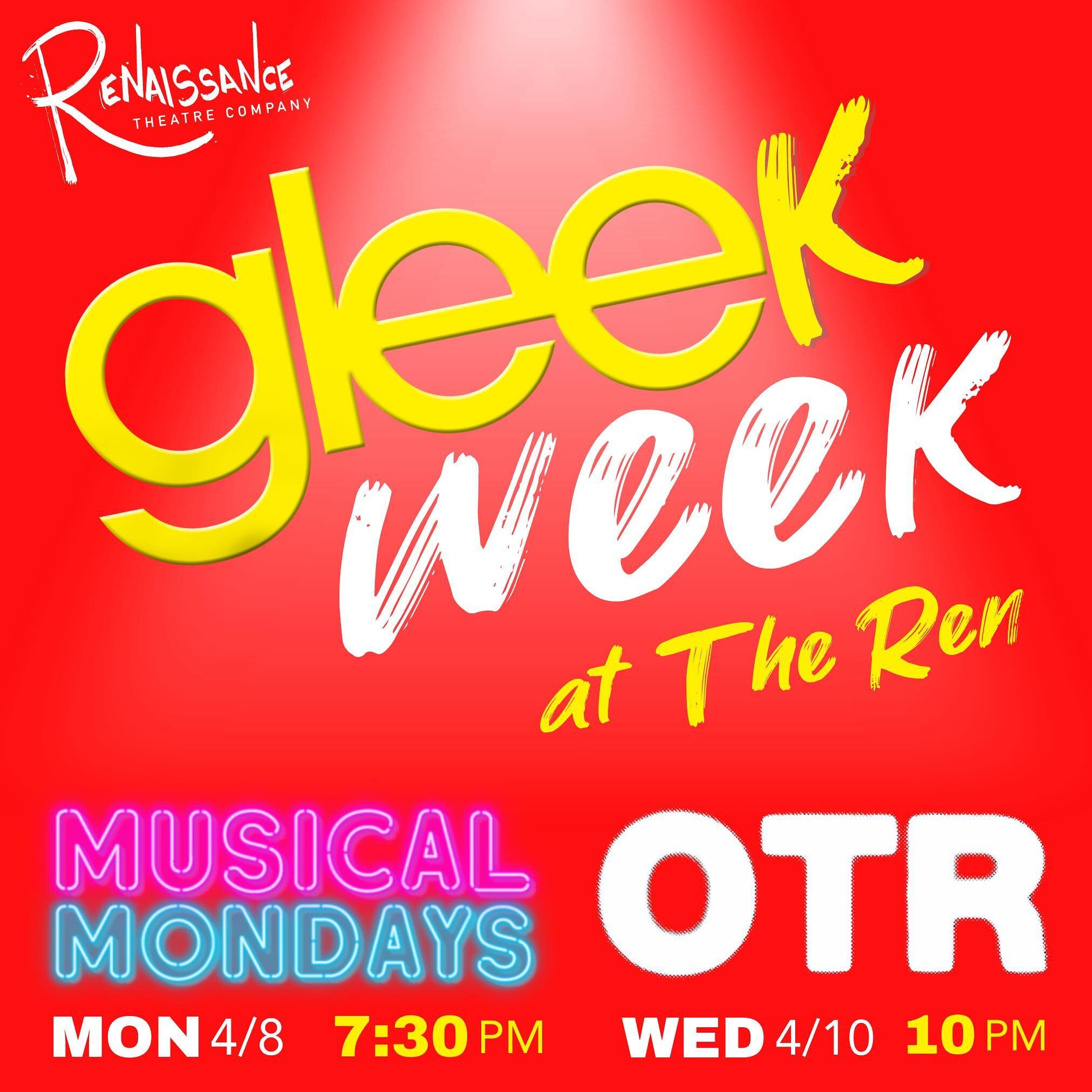 Calling all gleeks! Announcing OTR Glee Night this Wednesday at 10pm, with &ldquo;Musical Mondays Sings selections from Glee&rdquo; kicking off our GLEEK WEEK! rentheatre.com