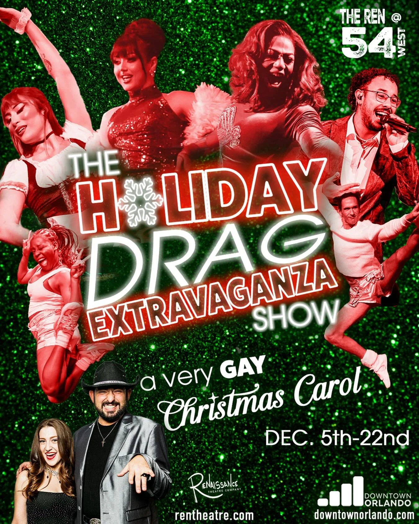 Faith and Finn are back again to host &ldquo;The Holiday Drag Extravaganza Show!&rdquo; Join the fun this weekend at The Ren @ 54W. Ticket link in bio