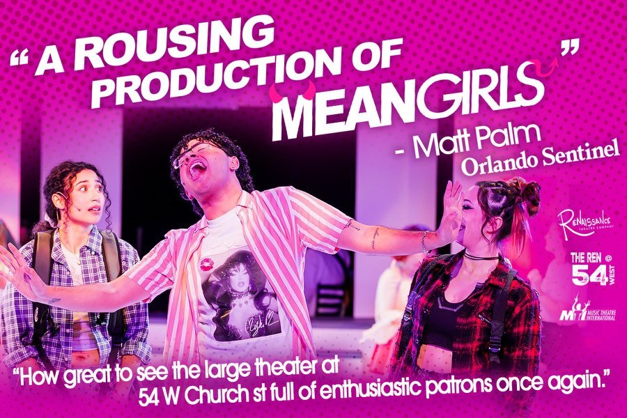 On Wednesdays we GET FETCH REVIEWS *and* buy tickets to &ldquo;Mean Girls&rdquo; *and* wear pink, clearly. Check out the fantastic review from the Orlando Sentinel, and then head to rentheatre.com to check out our weekly Wednesday ticket deal: $20 ti