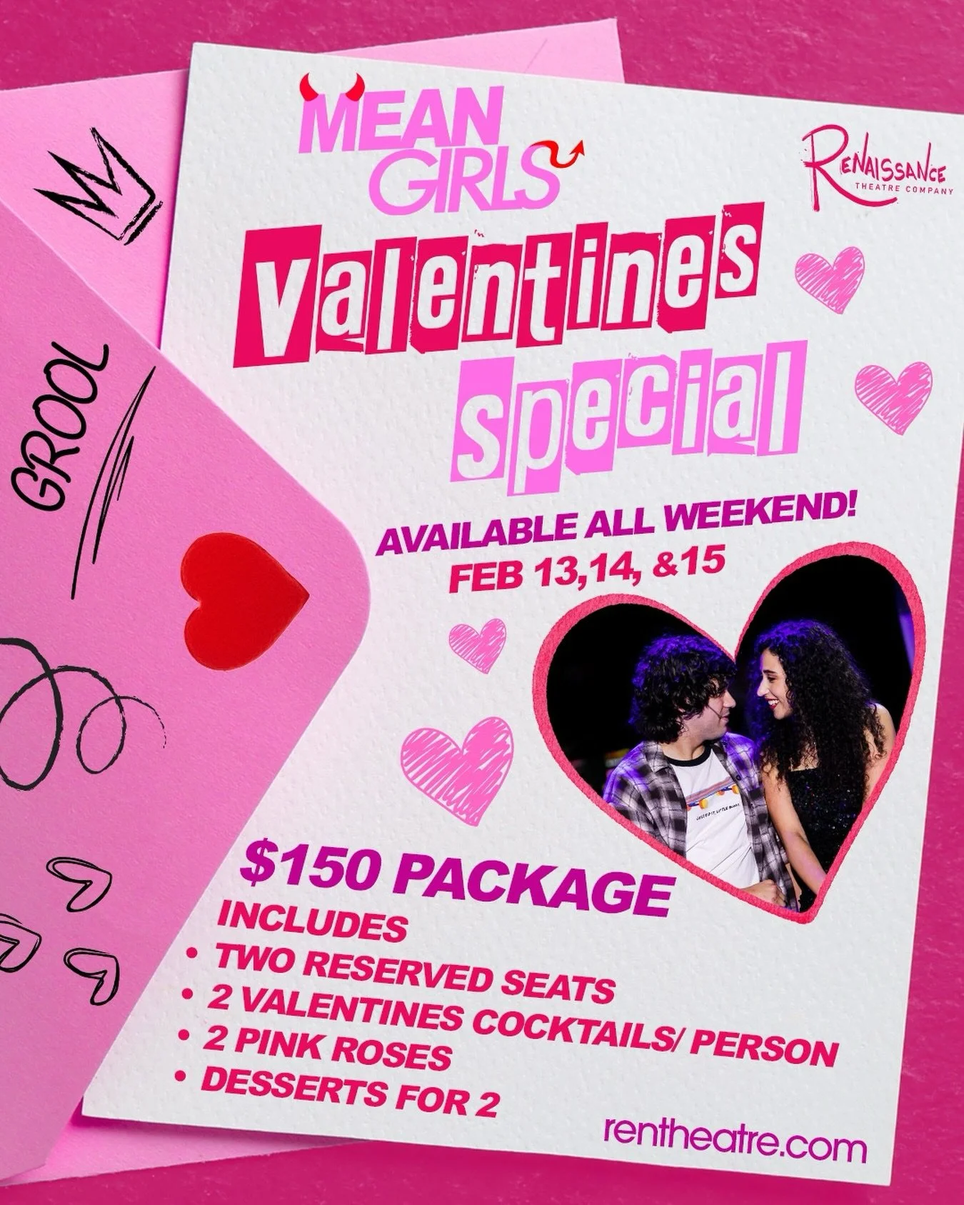 We got you the Valentine&rsquo;s Day date you *actually* want. Roses, drinks, dessert, and a hilarious show. Honestly, even if your date sucks, at least you&rsquo;ll be entertained for 2 hours of it. Link in bio for tickets.