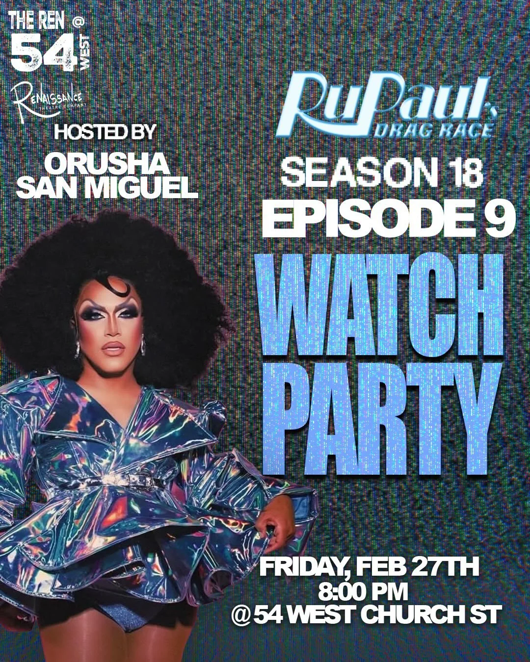 While @myki.meeks is whisked away to do press like the star she is, @itsorusha_lamami is here to wow and entertain you as the host for this week&rsquo;s ONLY RPDR S18 Watch Party. Stick around for the Spring Fling for Orusha, @jendaenvy , @cocothesir
