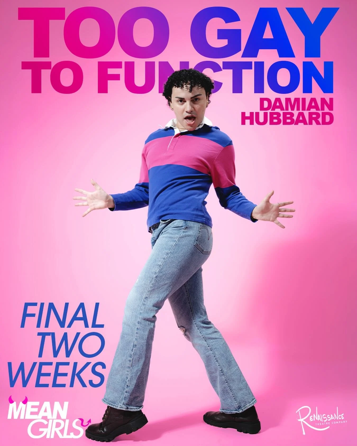 Get on your grandma&rsquo;s Jazzy and hurry to the Ren @ 54 W. Only 6 more chances to see @joerussi as Damian in &ldquo;Mean Girls.&rdquo; 
Tickets at rentheatre.com