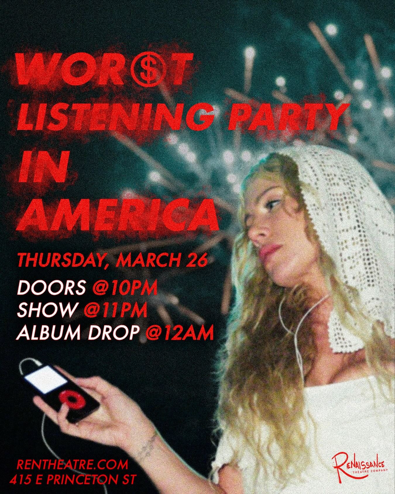 CRANK IT!!! 😈

This Thursday we&rsquo;re throwing a listening party for the newest album from your favorite trash-pop diva, Slayyyter!

We&rsquo;ve got the WOR$T lineup of party girls ready to throw down to Slayyyter&rsquo;s best tracks, so if you&r