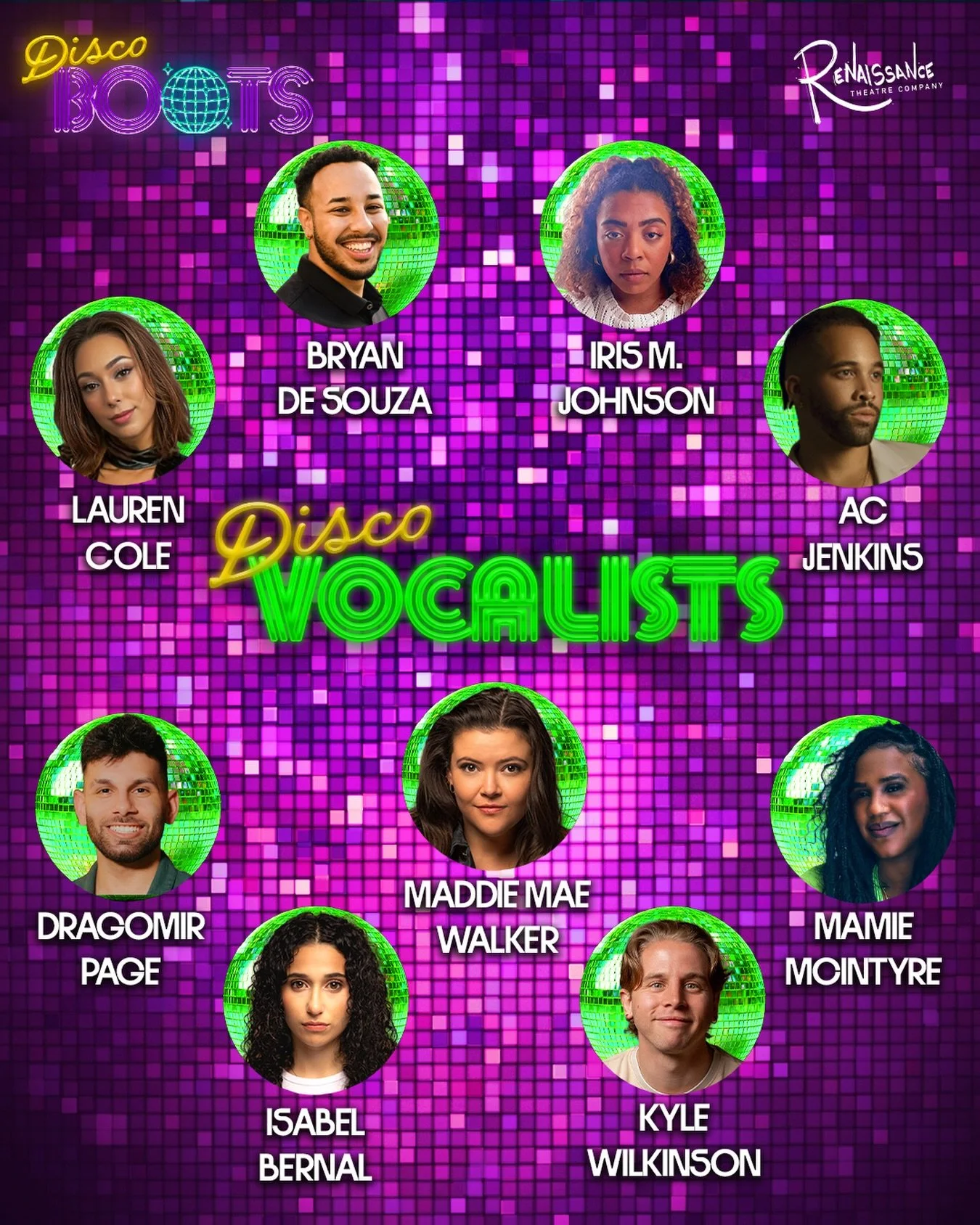 Stepping up to the mic and into the spotlight, with voices as smooth as silk, here are our Disco Vocalists. Don&rsquo;t miss the opening weekend of &ldquo;Disco Boots&rdquo; this Friday and Saturday @ 10 PM. Rentheatre.com