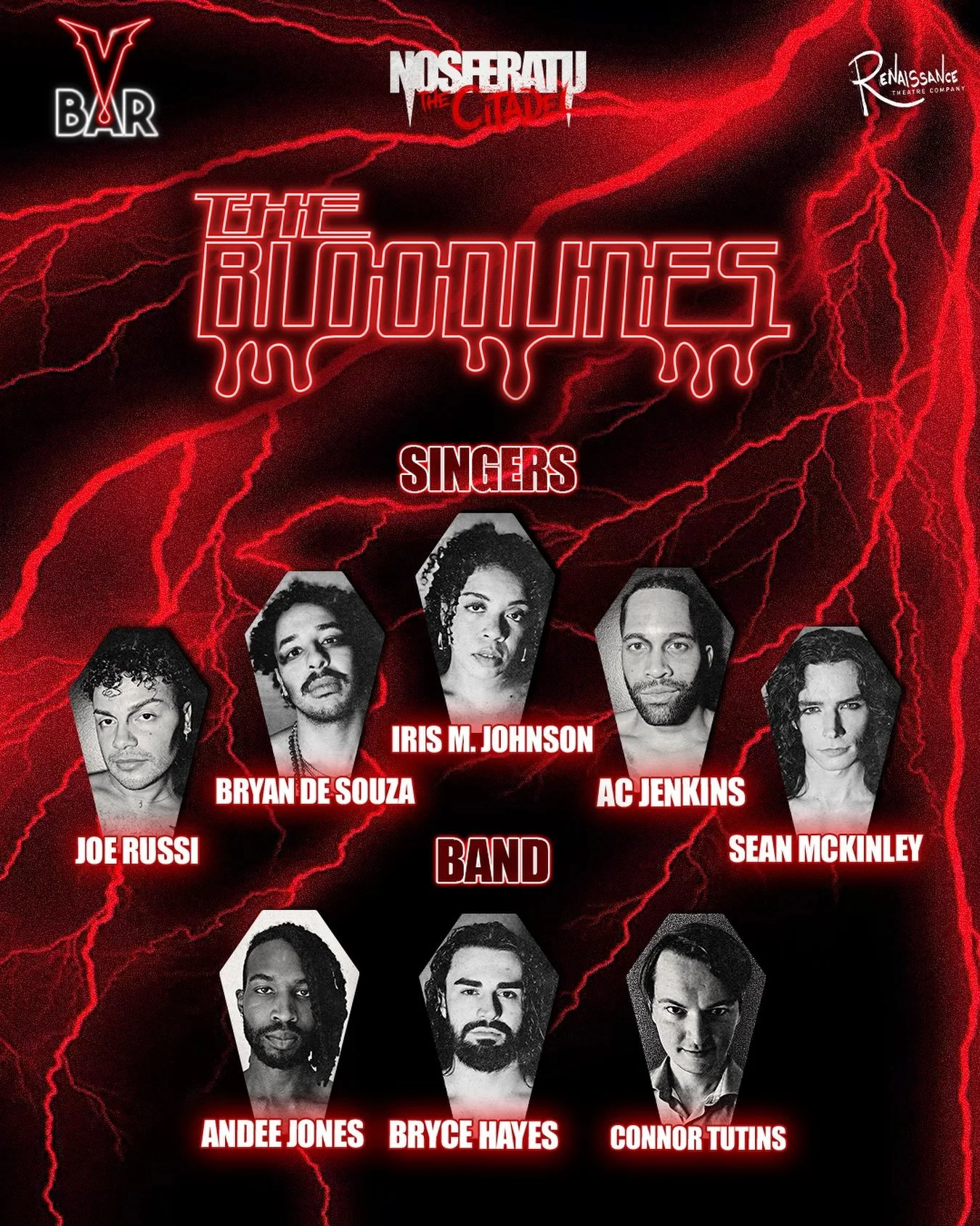 Introducing &ldquo;The Bloodlines.&rdquo; Catch this immortal band at V-BAR, starting this Friday. Tickets at rentheatre.com