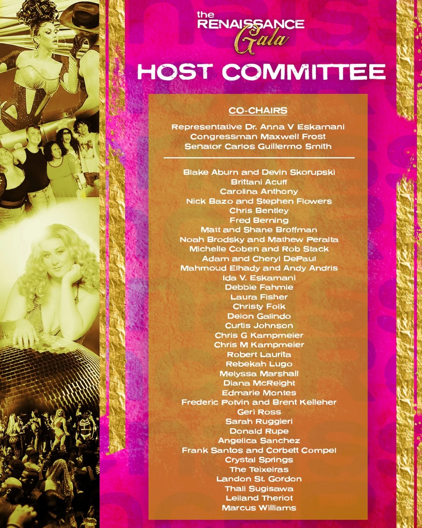 A HUGE thank you to the Host Committee for the Renaissance Gala on September 22nd. Our event is rapidly approaching and we are so excited to celebrate the Ren, raise funds, and enjoy a night with our Ren fam and Broadway star Megan Hilty and Shea Cou