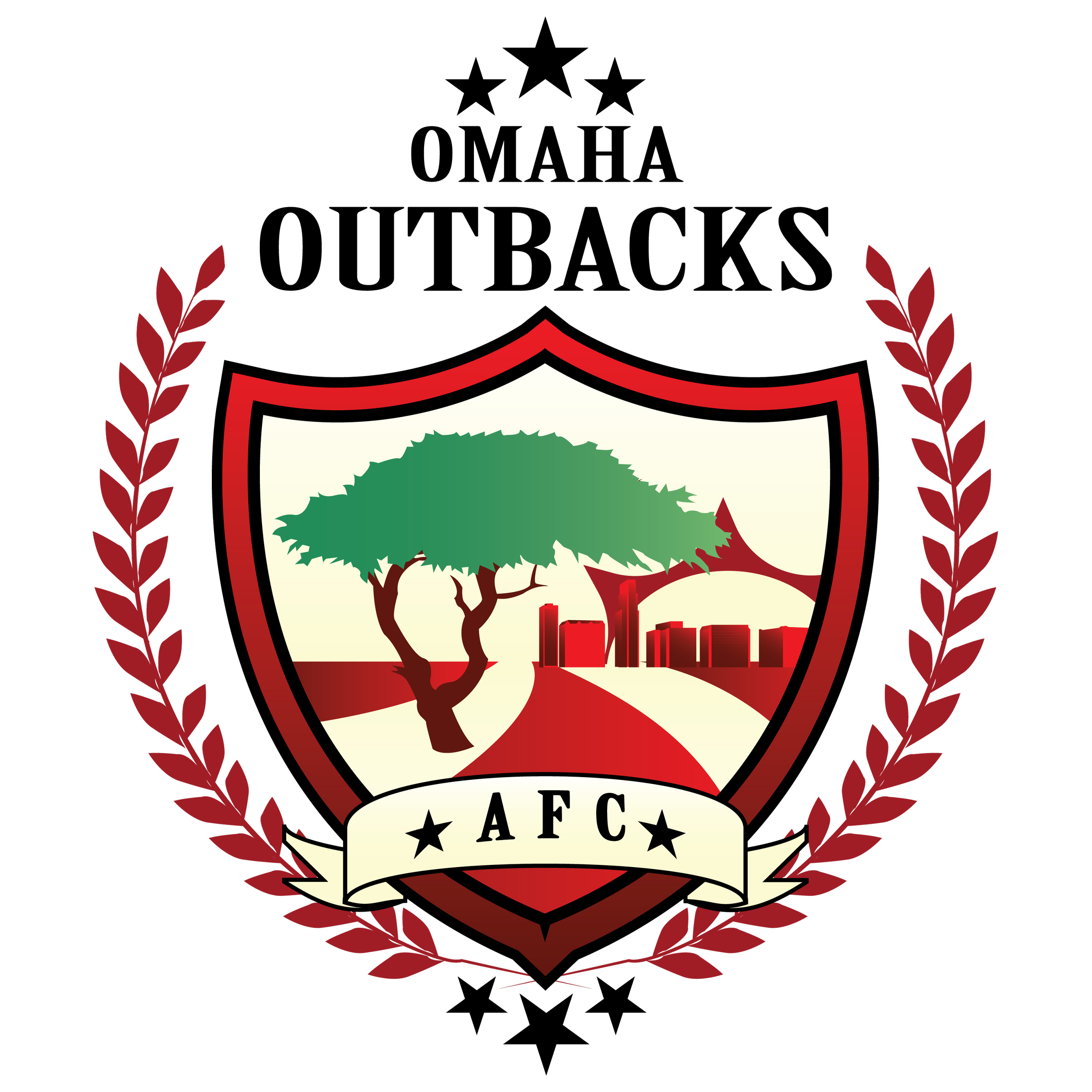 Logo for rugby team Omaha Outbacks in Nebraska as part of the official United States Australian Football League (Click image for website)