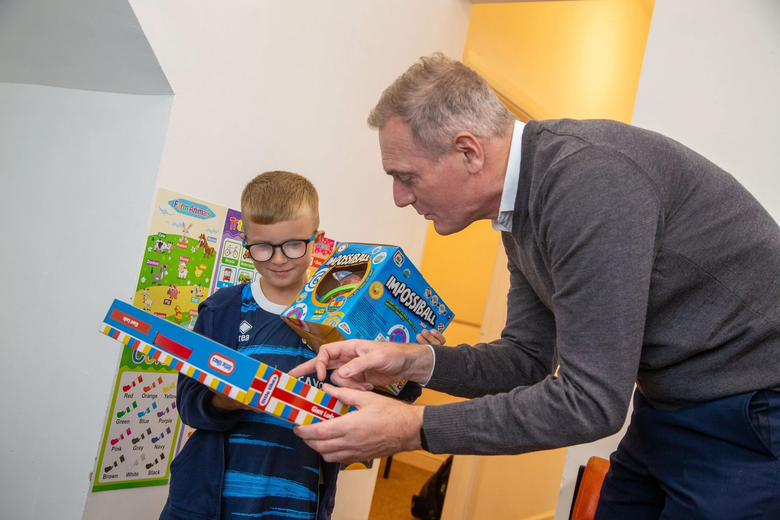 Andy Preston giving Joel Gift for Best Young Pupil of the Year