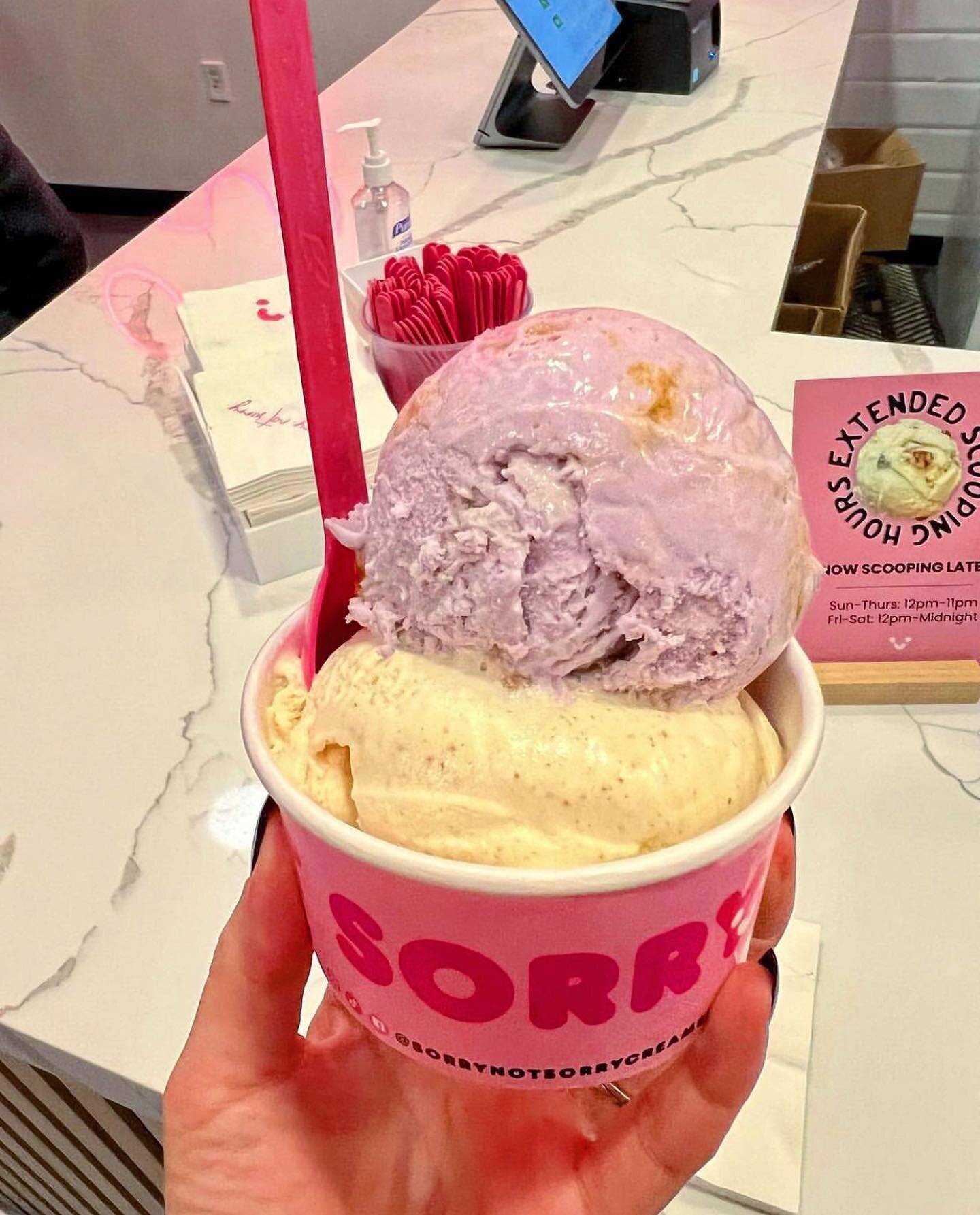 UBE HONEYCOMB &amp; OG BUTTERCAKE

Real Artisan, Small Batch Ice Cream using the finest dairy &amp; ingredients.

📍 @sorrynotsorrycreamery

🍦 We are OPEN DAILY at 12p.

🍦Hand-crafted in small batches
🐮 Highest quality dairy and ingredients
🌱 Veg