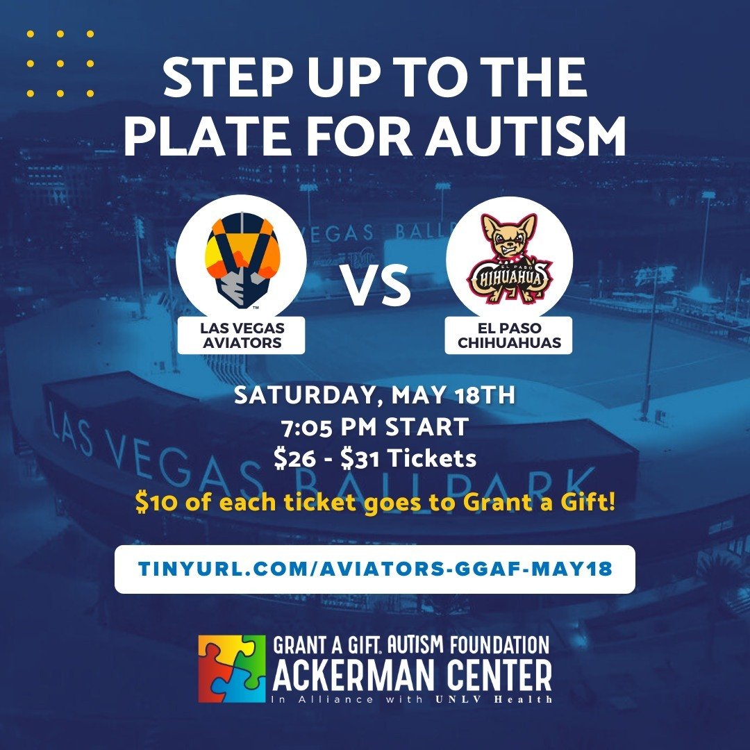 What did the baseball glove say to the ball? ⁠
&quot;Catch ya later!&quot;⁠
😄⚾🧤⁠
Join us on 5/18 as we &quot;Step Up to the Plater for Autism&quot; at the Las Vegas Aviators game! ⚾🧢🏟️ Grab your tickets at the link in our bio and $10 of your tick