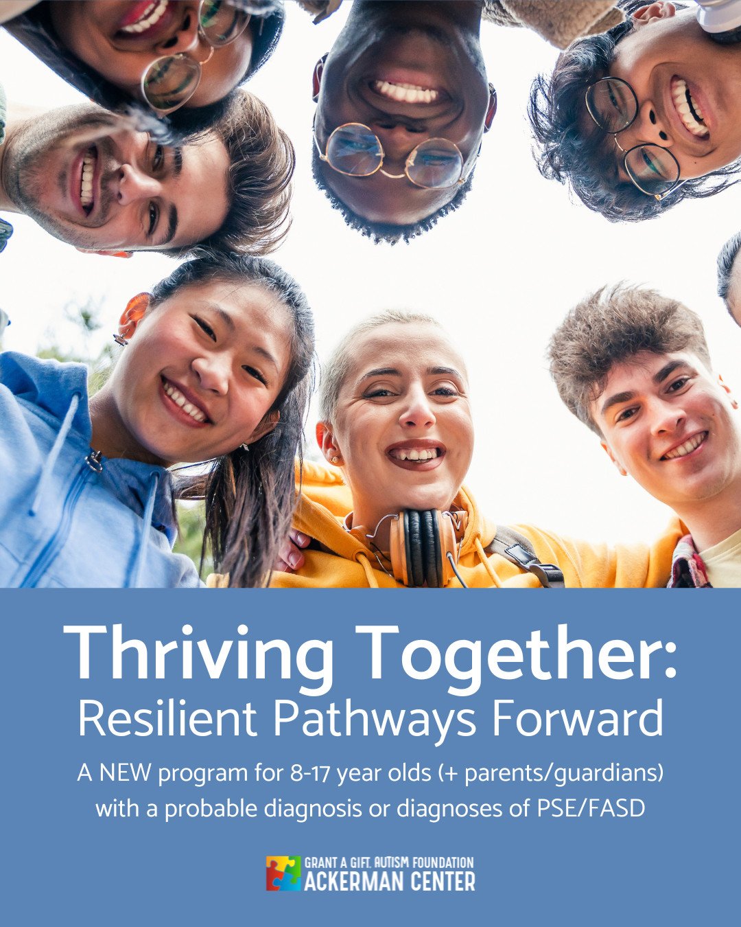 🌟 Thriving Together 🌟⁠
A supportive 12-week program for youth ages 8&ndash;17 with Prenatal Substance Exposure (PSE) or Fetal Alcohol Spectrum Disorder (FASD) &mdash; and their parents/caregivers.⁠
⁠
💪 Build resilience⁠
🧠 Learn brain-based strate