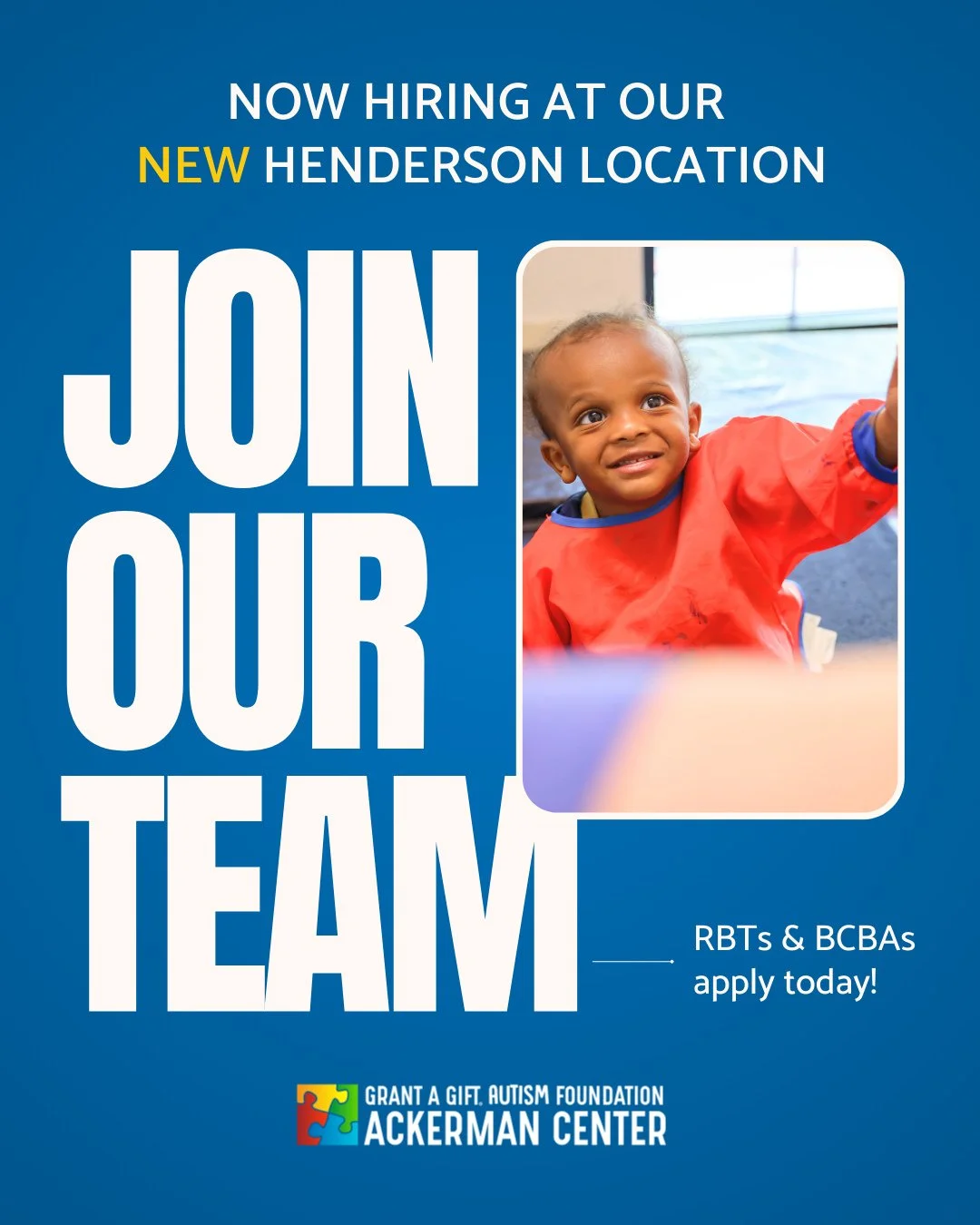 🌟 We&rsquo;re Growing in Henderson 🌟⁠
The Ackerman Center is now open at our Henderson location and we&rsquo;re hiring compassionate, driven professionals to join our team. 💙⁠
⁠
Now hiring:⁠
🔹 Registered Behavior Technicians (RBTs)⁠
🔹 Board Cert
