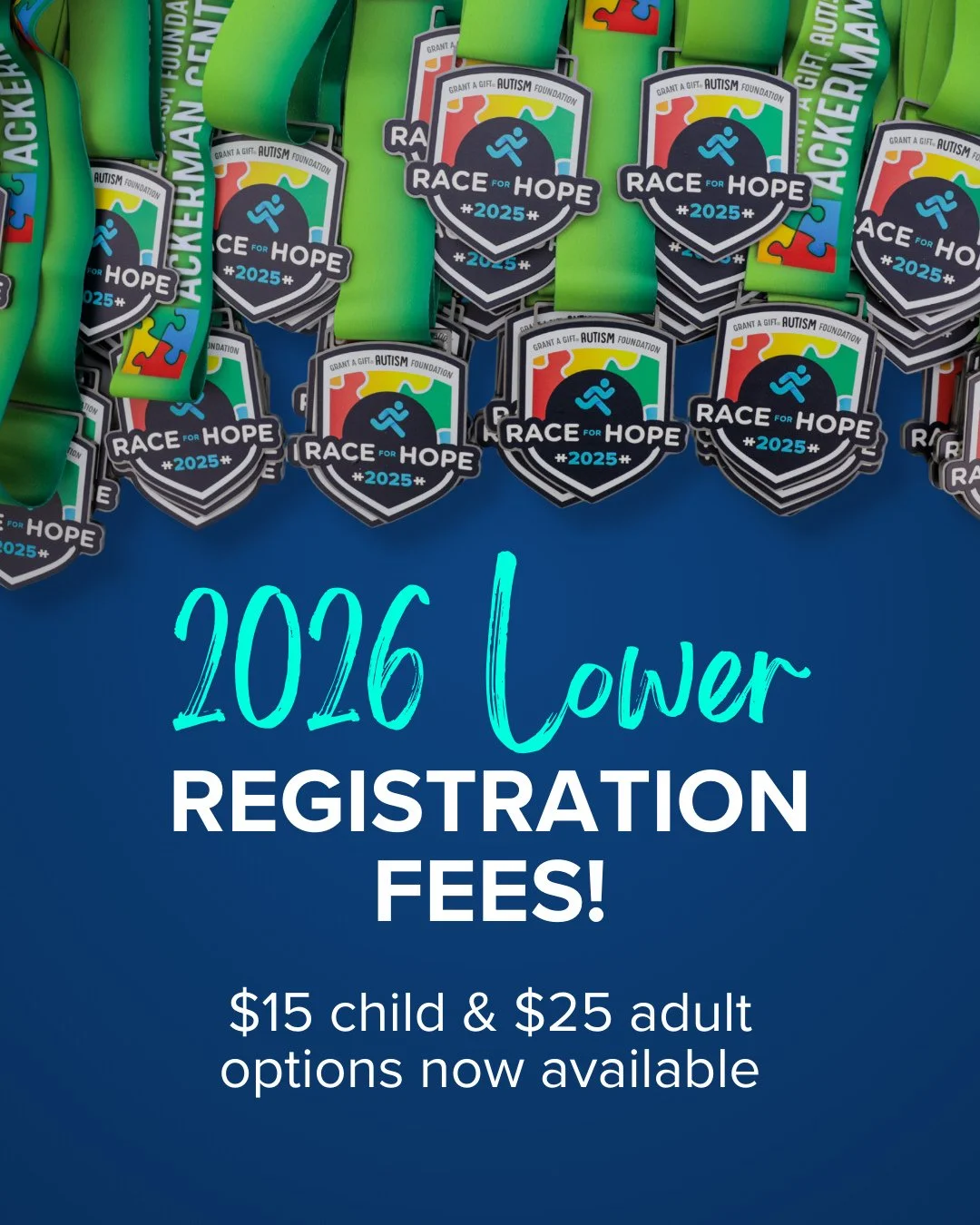 💙 Race for Hope is now even more affordable! 💙⁠
We&rsquo;ve lowered registration fees for Race for Hope 2026 to make it easier for more families, friends, and supporters to join us in celebrating Autism Acceptance &amp; Awareness Month together.⁠
⁠