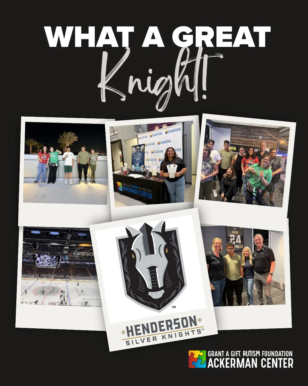 We are still smiling from such a special KNIGHT!⁠
🏒🖤 🤍 🩶⁠
Thank you to the @hendersonsilverknights for hosting an incredible Autism Acceptance Knight and creating such a welcoming, sensory-friendly environment for our community. It meant so much 
