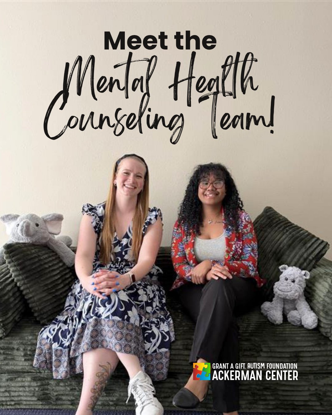 Say hello to the newest members of our Mental Health Team at the Ackerman Center 💙⁠
⁠
We&rsquo;re excited to welcome Azriel Brown, LMSW, CSW-I, and Madison Beasley, LMSW, CSW-I&mdash;two compassionate clinicians bringing deep experience across menta