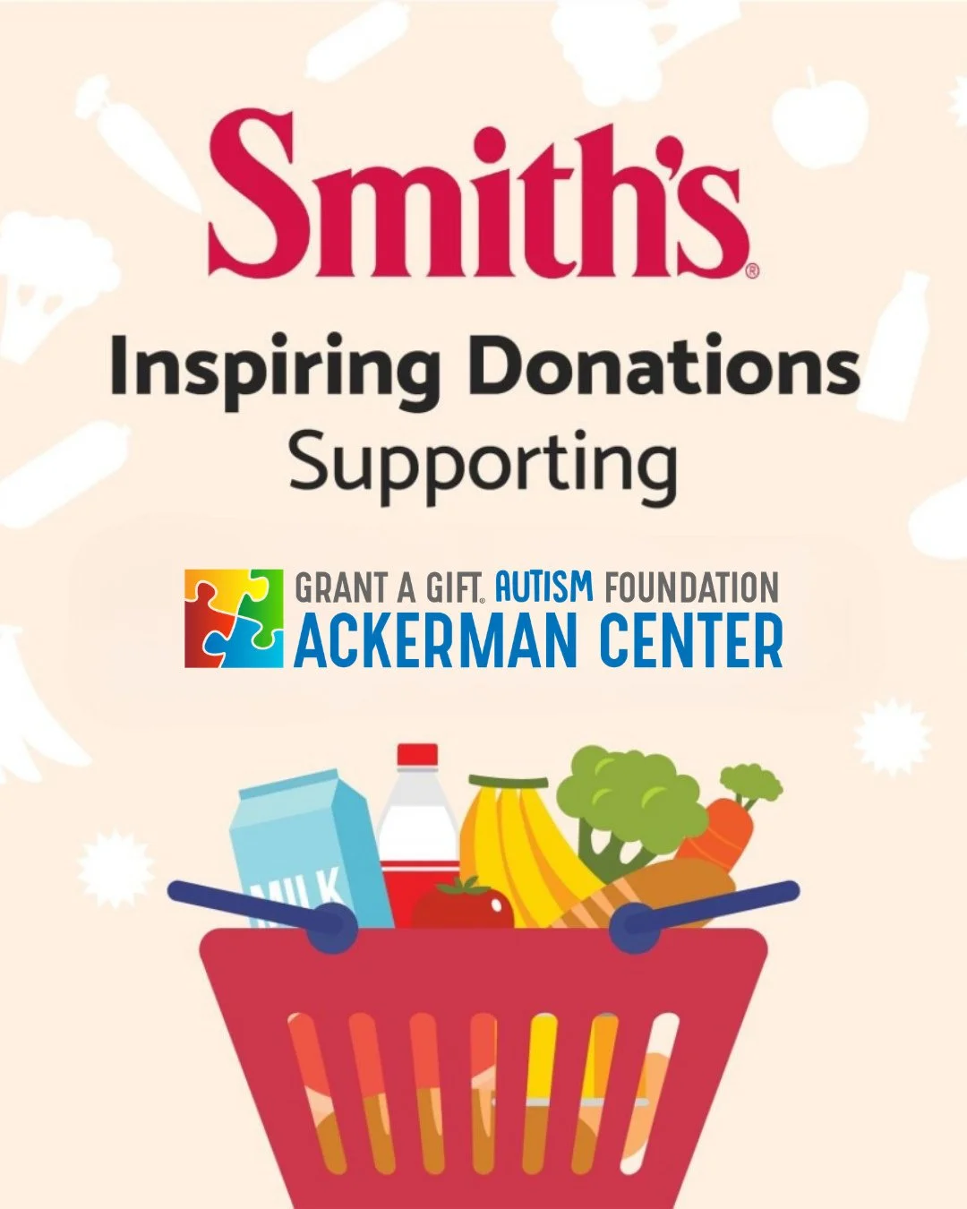 Headed grocery shopping after work today? Make it count by supporting Grant a Gift at Smith's! 🛒🍏🍞🥦 Through the Inspiring Donations program, you can designate a percentage of your purchases linked to your Smith's shoppers card to go to Grant a Gi