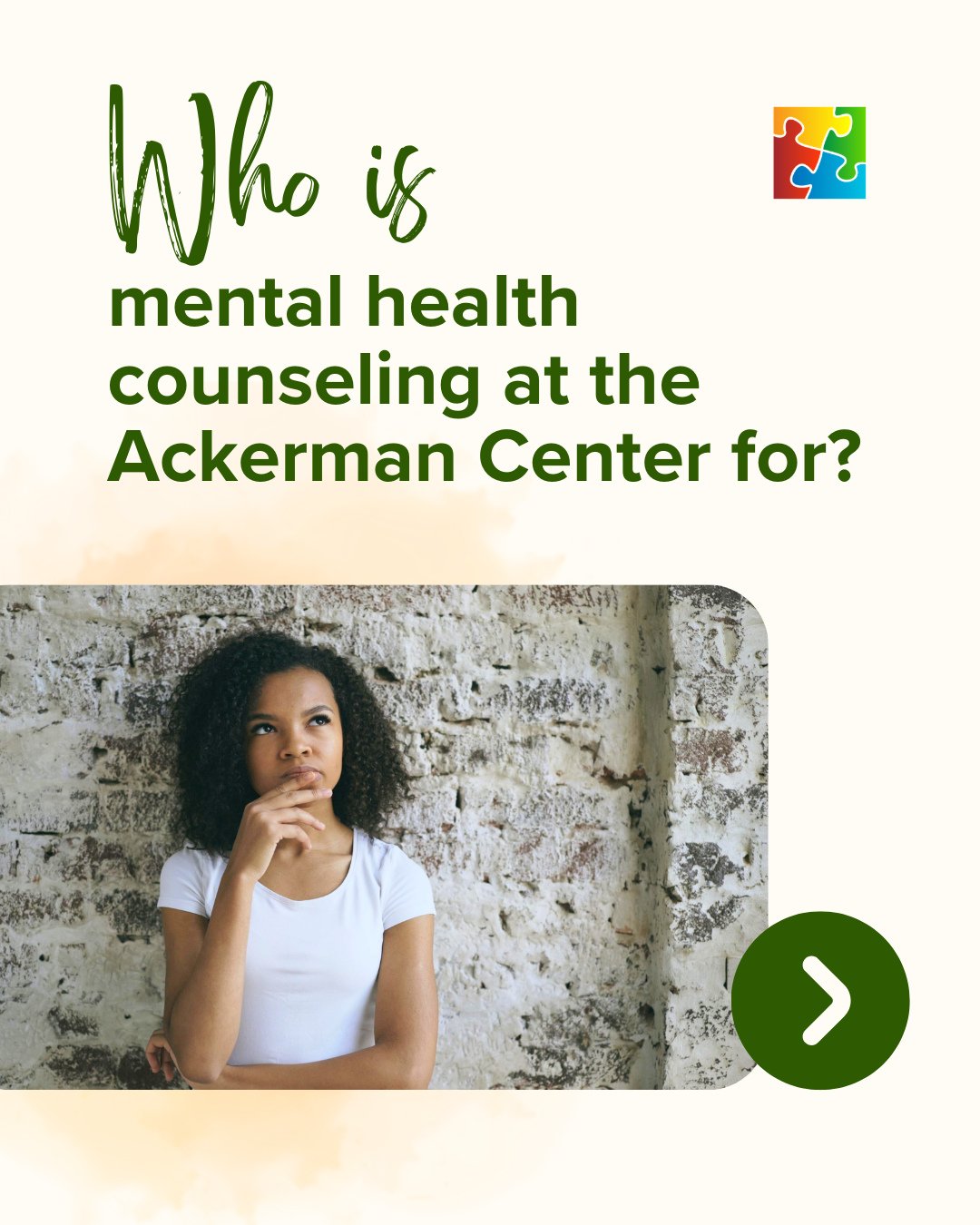 At the Ackerman Center, our Mental Health Counseling services are designed to support not just the individual, but the entire family system navigating neurodevelopmental differences.⁠
⁠
From early childhood through young adulthood, and for the parent