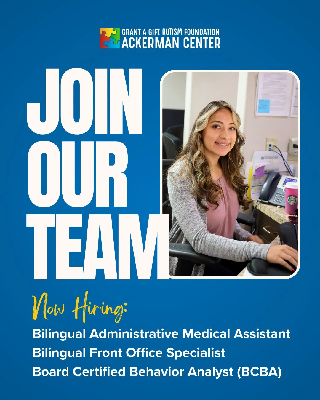 The Grant a Gift Autism Foundation &ndash; Ackerman Center is growing, and we&rsquo;re looking for passionate professionals to join our team and help us continue providing high-quality care and support for individuals and families in our community.⁠
