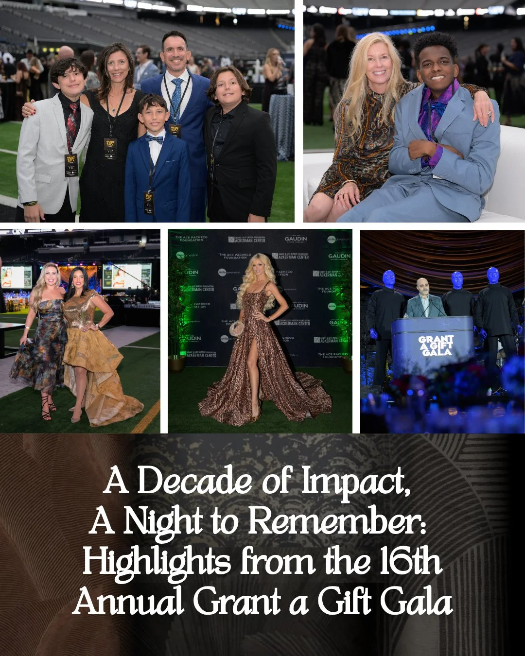 ✨What a night!✨More than 1,200 guests joined us on the field at Allegiant Stadium for the 16th Annual Grant a Gift Gala, celebrating an incredible evening of generosity, community, and 10 years of the Ackerman Center.⁠
⁠
From powerful stories and spe