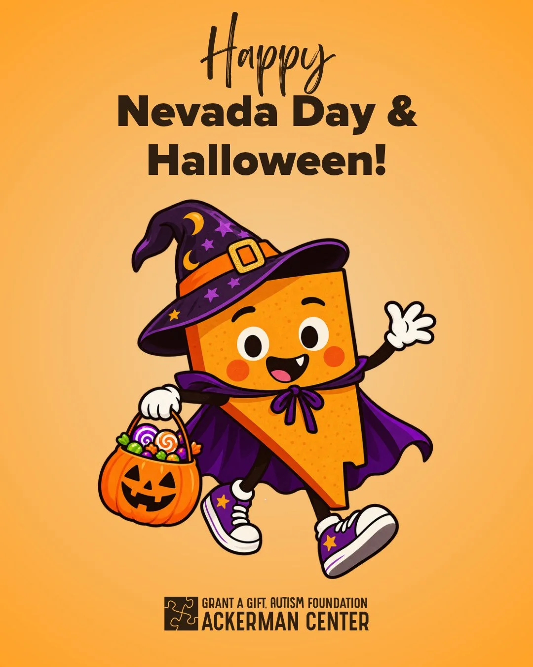 🎃 Happy Nevada Day from Grant a Gift!⁠
⁠
As we celebrate the Silver State today and get ready for Halloween tomorrow, we&rsquo;re wishing all of our Nevada families a fun and safe weekend!⁠
🧡⁠
For many neurodivergent children, trick-or-treating may