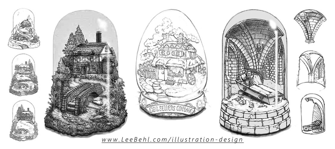 Product Design: Bell Jars and Snow Globes *(Design Process and Final Concept Sketches)
