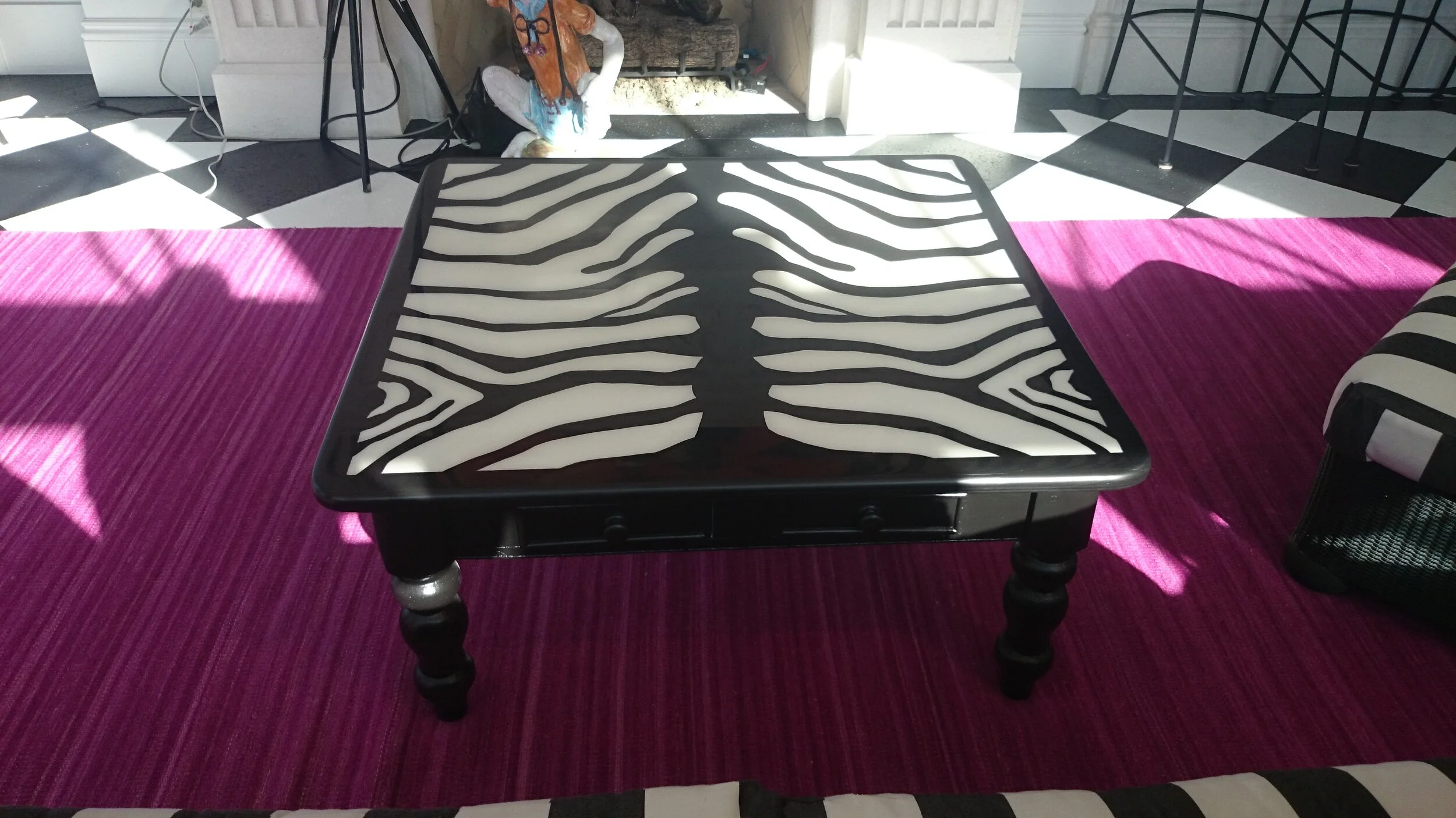Zebra Striped-Coffee Table
